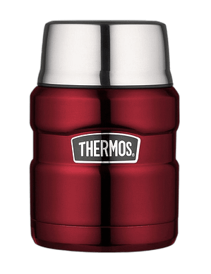 Termosica za hranu sa sklopivom žlicom i šalicom - crvena