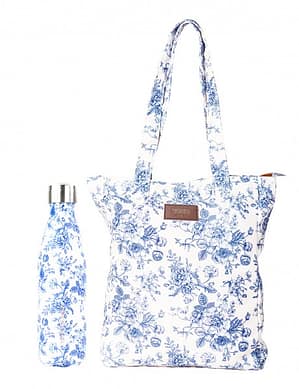 Duo tote-bag & insulated bottle - Toile de Jouy