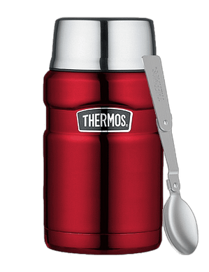 Termosica za hranu sa sklopivom žlicom i šalicom 710ml - crvena