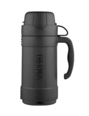 Staklena termosica s jednom šalicom – crna