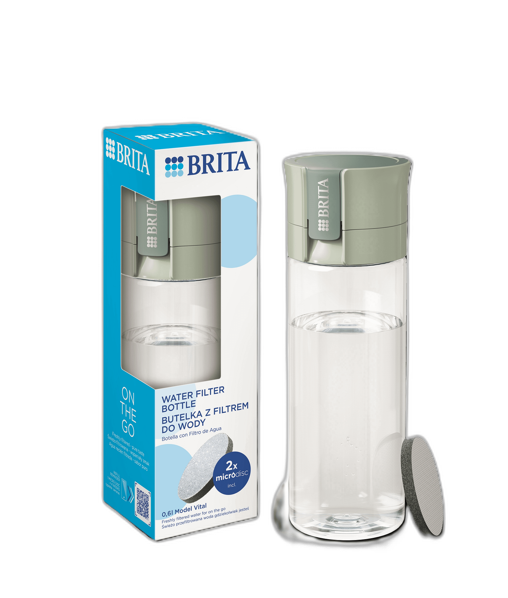 BRITA Bočica Vital svijetlo zelena 0,6 lit.,sadrži 2MicroDisca